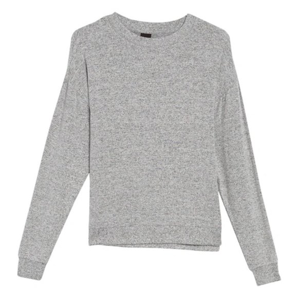 FREE PRESS Cozy Crew Neck Pullover Pearl Grey Marl - Small NWT - Picture 4 of 4
